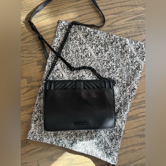 Rebecca Minkoff Chevron Love Small Black Leather Crossbody Bag - Picture 2 of 8